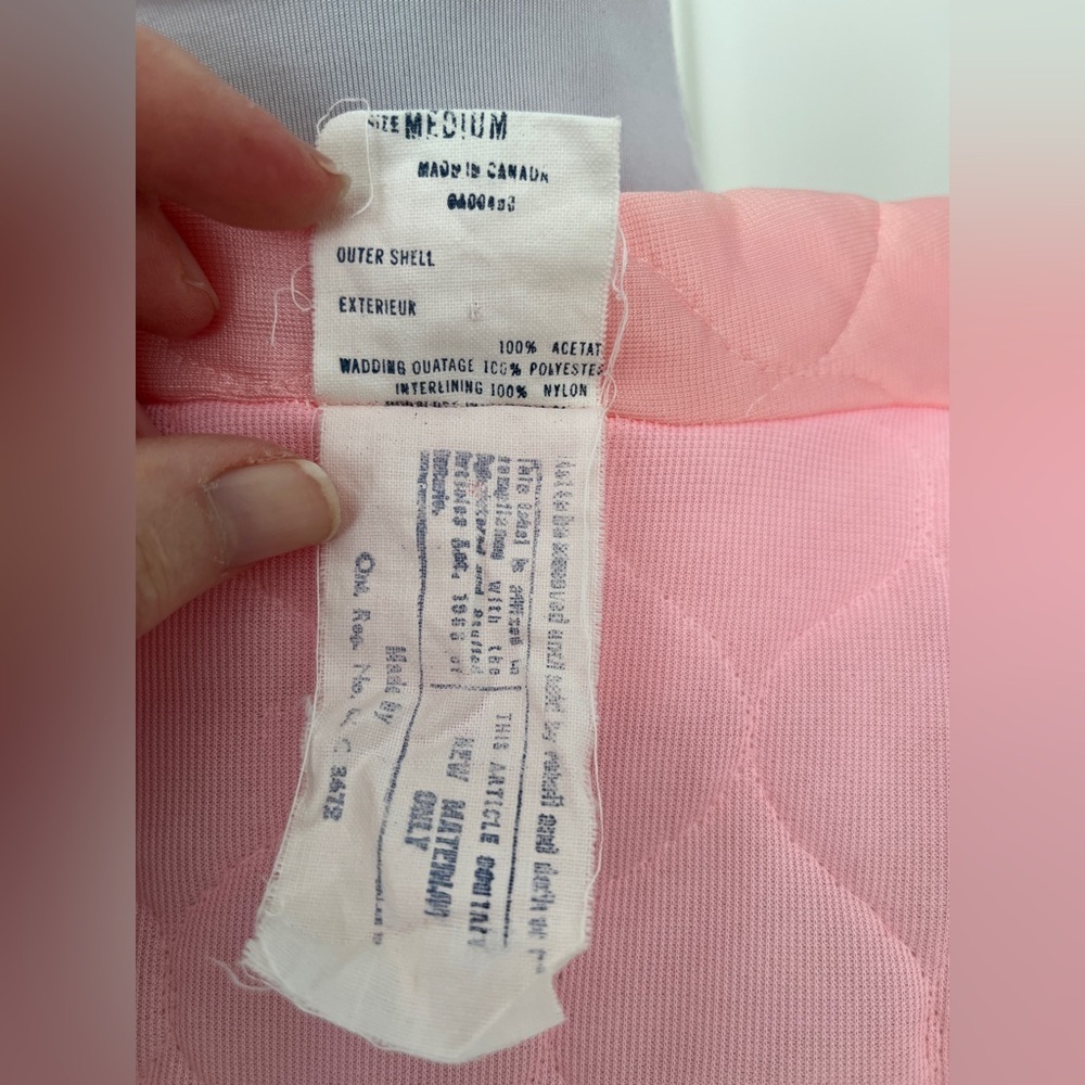 VINTAGE Hamilton Lingerie Pink Quilted Housecoat Robe Made Canada Retro 60's - Picture 10 of 15